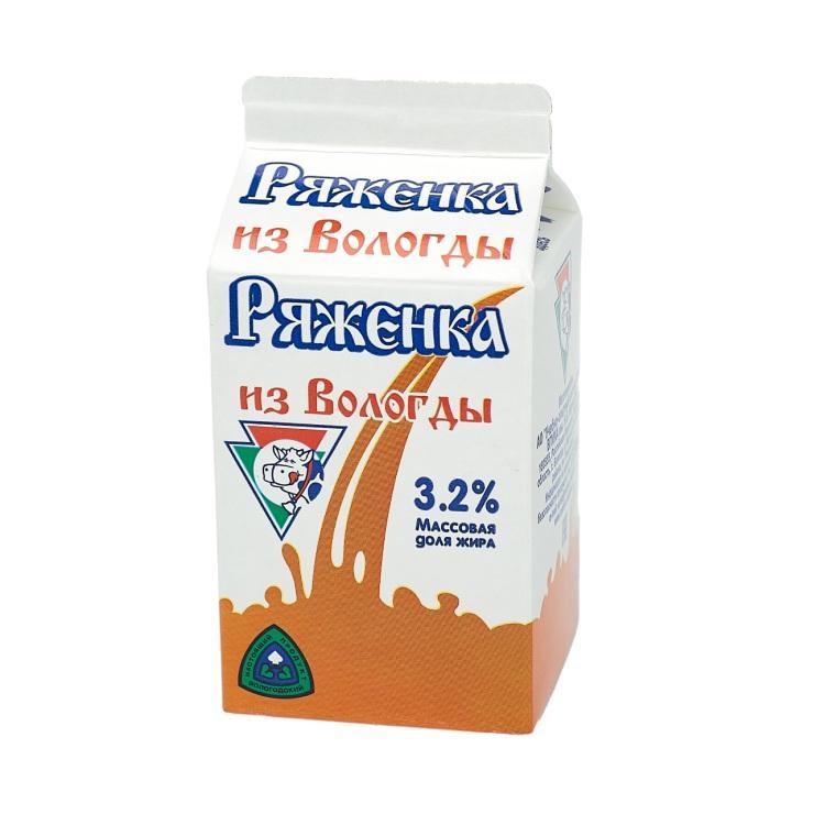 Ряженка УОМЗ имени Верещагина 3,2% 470 гр., тетра-пак