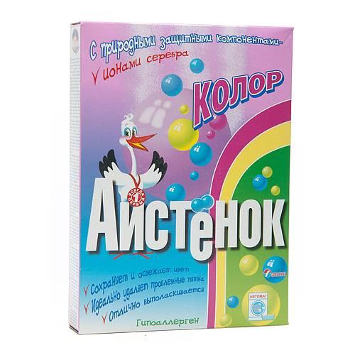 Стиральный порошок Аистенок Колор для всех типов ткани кроме шерсти и шелка 400 гр., картон