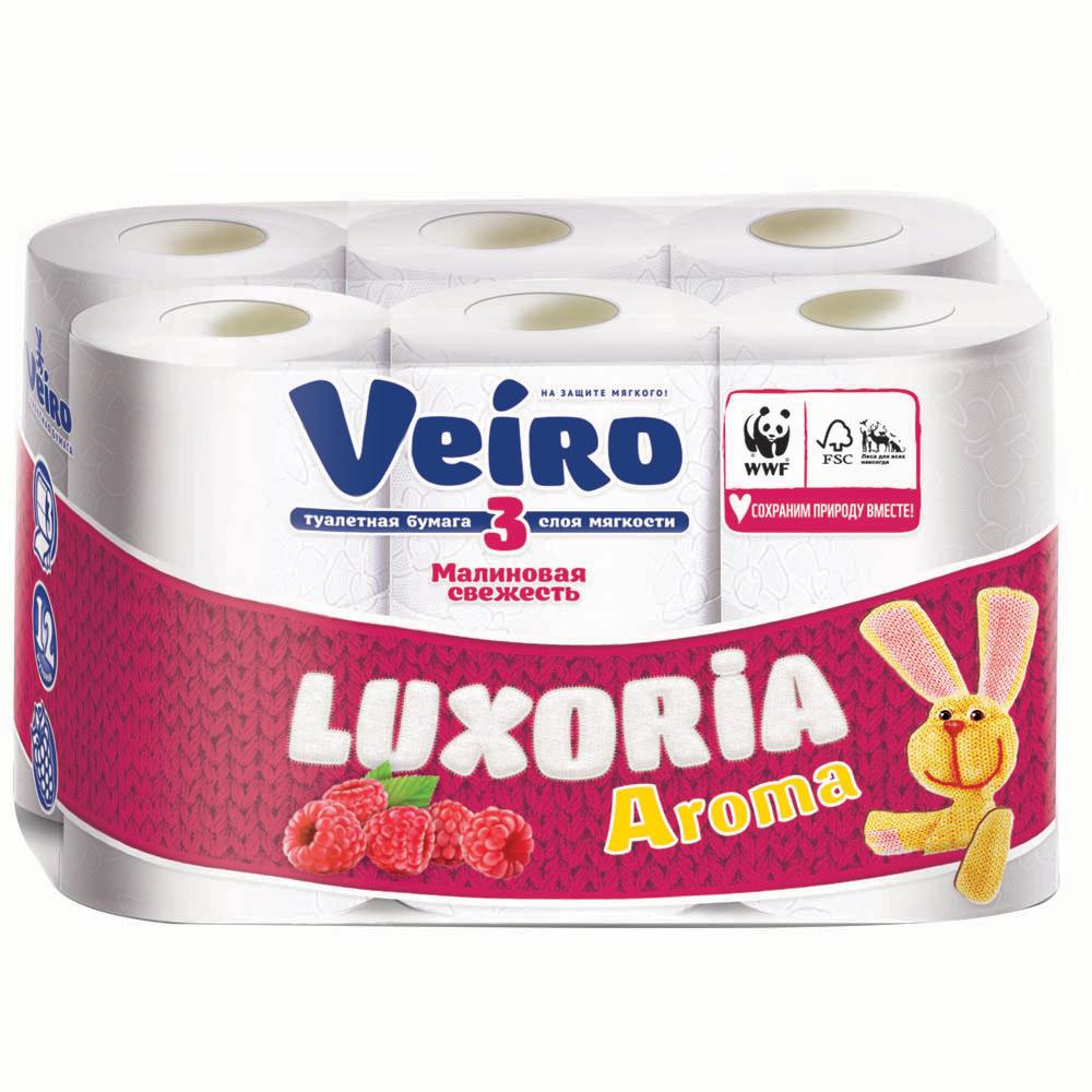 Туалетная бумага Veiro Luxoria Aroma 3-слойная 12 рулонов, флоу-пак