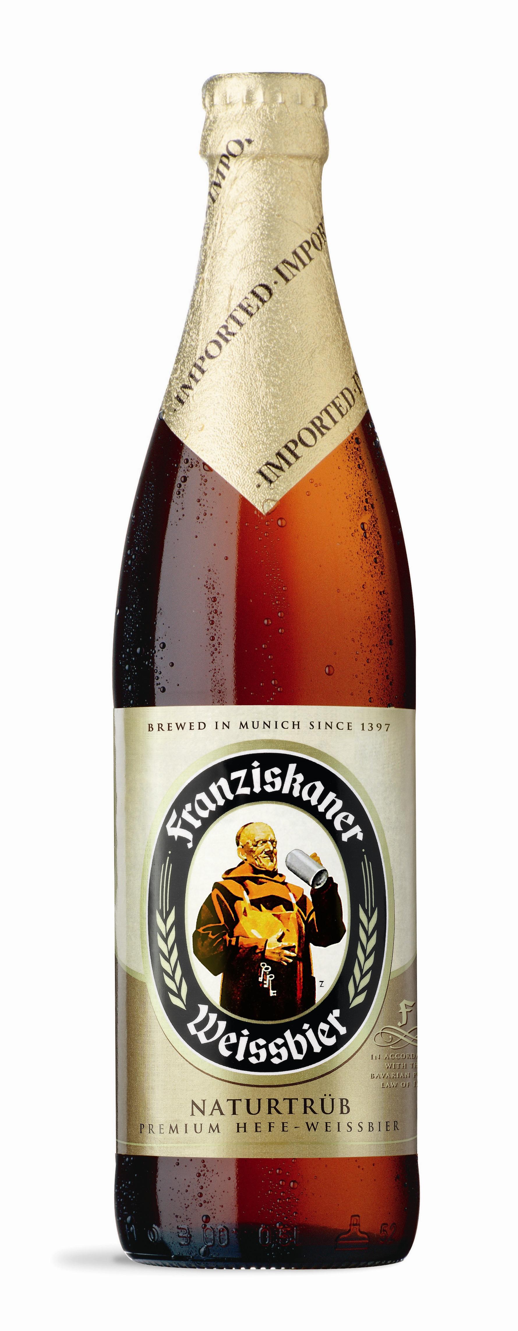 Пиво пшеничное светлое пастеризованное нефильтрованное Franziskaner Hefe-Weissbier 5% 500 мл., стекло