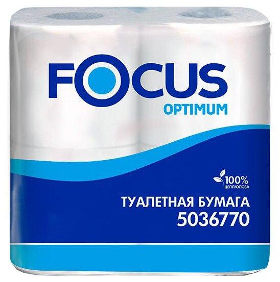 Бумага Focus Optimum белая туалетная 2-слоя 4 рул/уп., флоу-пак