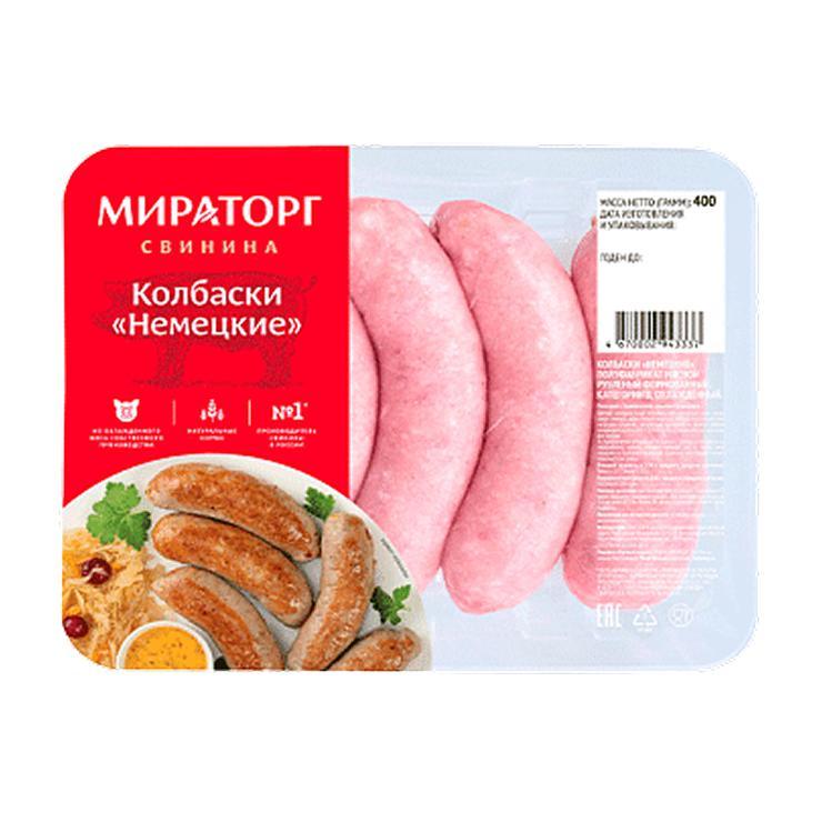 Колбаски Мираторг Немецкие охлажденные 400 гр., пластиковая упаковка