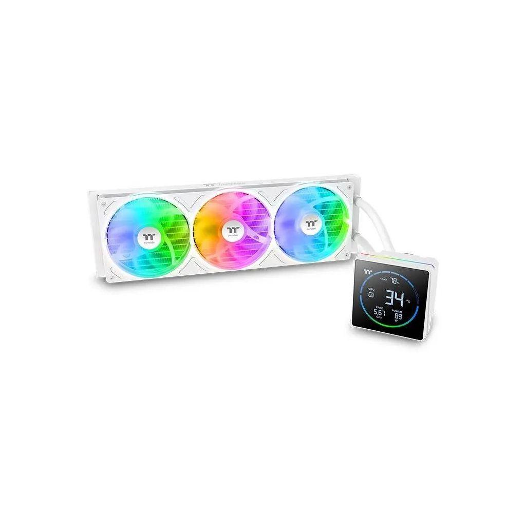 Система водяного охлаждения THERMALTAKE TH360-S V3 Snow, LCD, 4-pin, ARGB, 120мм, белый, retail [cl-w472-pl12sw-a]