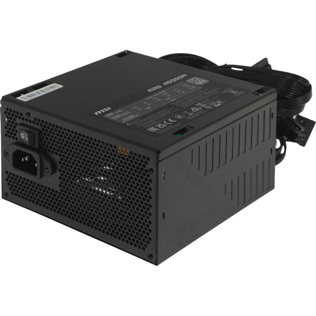 Блок питания MSI MAG A500DN, 500Вт, 80 PLUS WHITE, 120мм, черный, retail [306-7zp6a11-809]