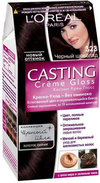 Краска для волос L'Oreal Casting тон 323 черный шоколад 180 мл., картон