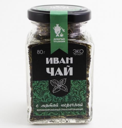 Иван-чай Добрые традиции гранулированный с мятой 80 гр., стекло