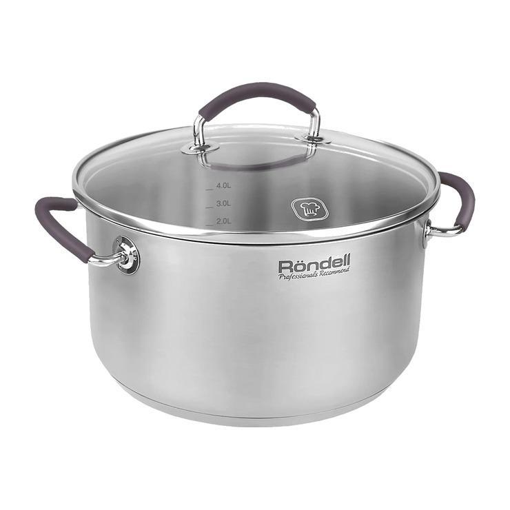 Кастрюля Rondell Akzent RDS-1389, нержавеющая сталь, с крышкой 5,1 л., картон