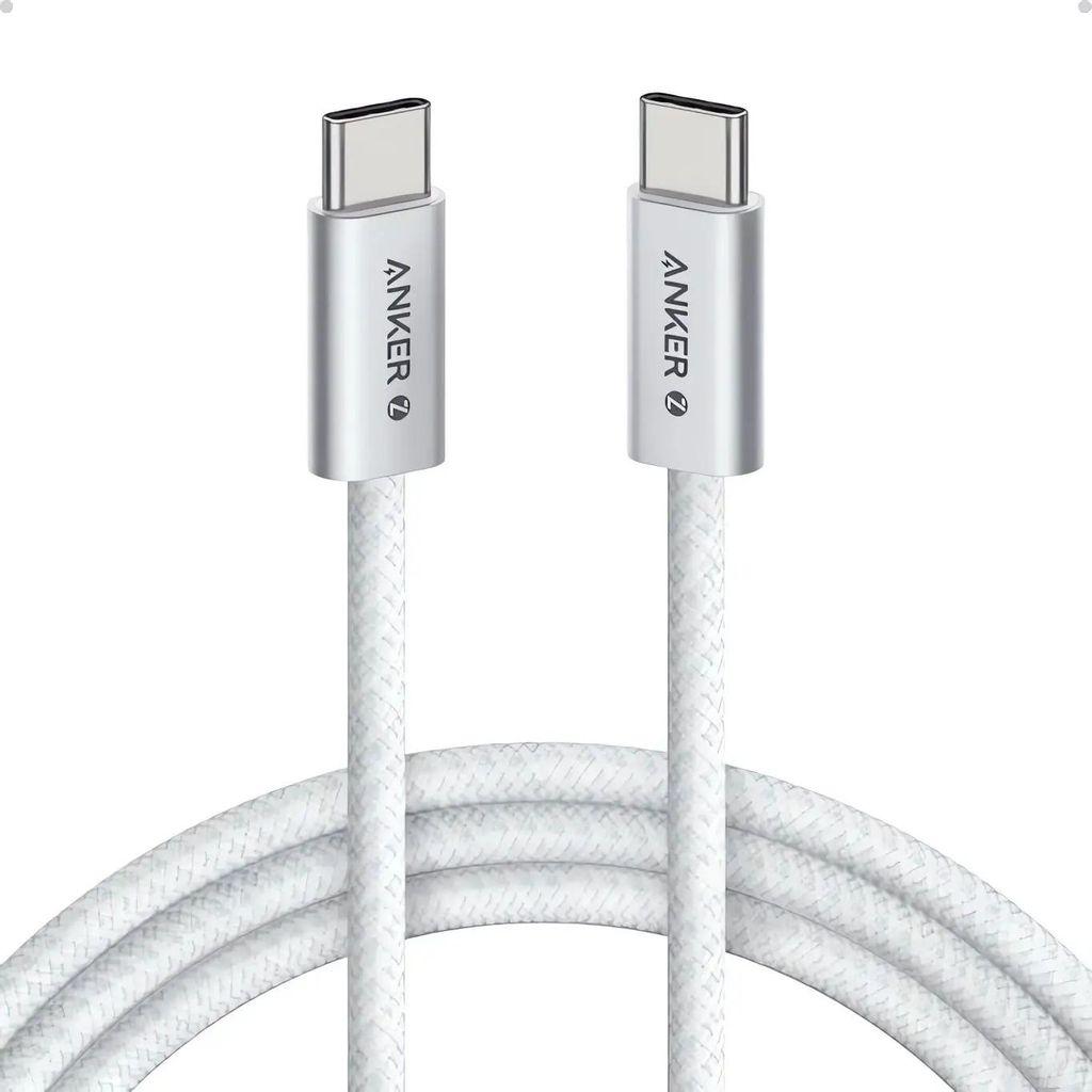 Кабель ANKER Zolo, USB Type-C (m) - USB Type-C (m), 0.9м, MFI, белый [a8060h21]