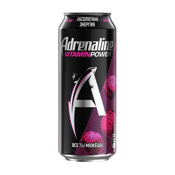 Напиток энергетический Adrenaline Rush личи 449 мл., ж/б