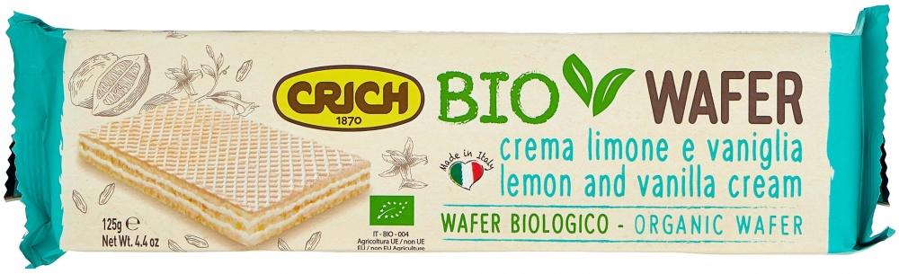 Вафли Crich с ванильно-лимонной начинкой органический продукт 125 гр., флоу-пак