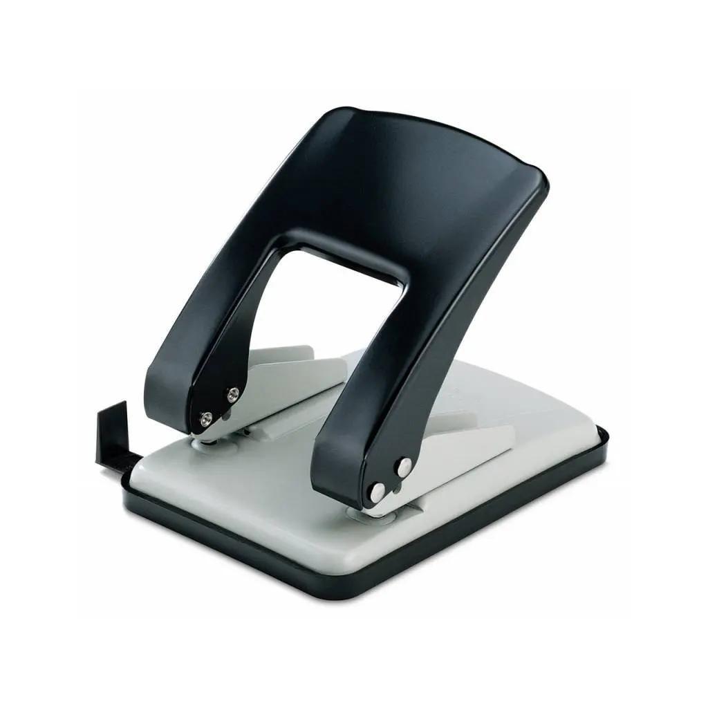 Дырокол KW-Trio 09760GR/BLCK, металлический, до 40 листов, с линейкой