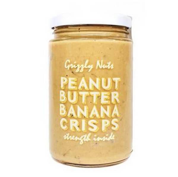 Арахисовая паста с банановыми чипсами Banana Crisps, Grizzly Nuts , 370 г., стекло