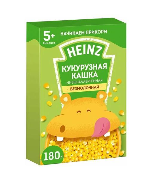 Каша Heinz Кукурузная низкоаллергенная безмолочная 180 гр., флоу-пак