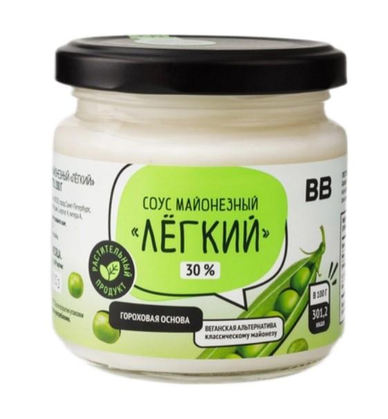Соус ВкусВилл майонезный лёгкий веган 30% 200 гр., стекло