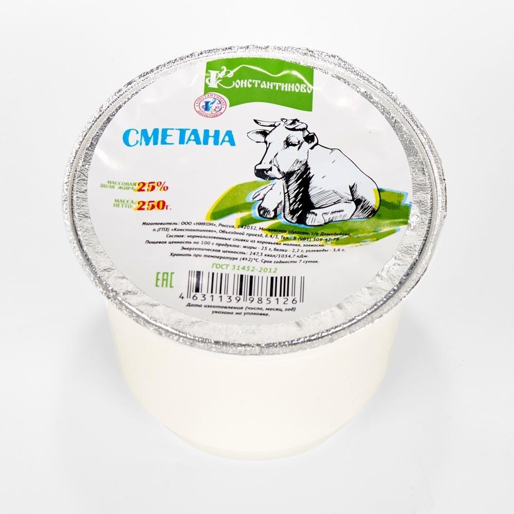 Сметана 25% Молокозавод Никон, 250 мл., пластиковый стакан