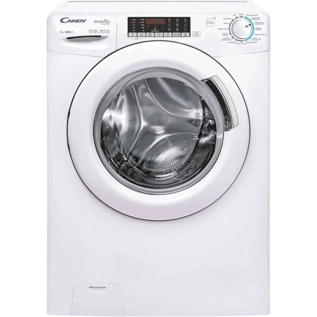 Стиральная машина узкая Candy Smart Pro CSO4 276TWM-07, с фронтальной загрузкой, 7кг, 1200об/мин, с паром, инверторная