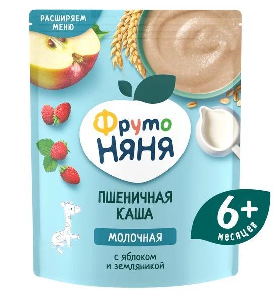 Каша Фруто Няня Пшеничная Яблоко-Земляника 200 гр., дой-пак