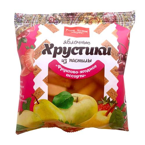 Хрустики Русские традиции яблочные фруктово-ягодное ассорти 70 гр., флоу-пак