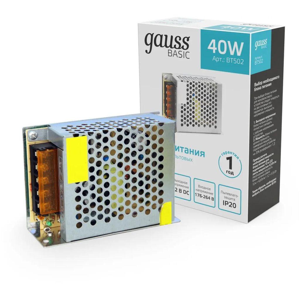 Блок питания Gauss Basic для светодиодных лент [bt502]