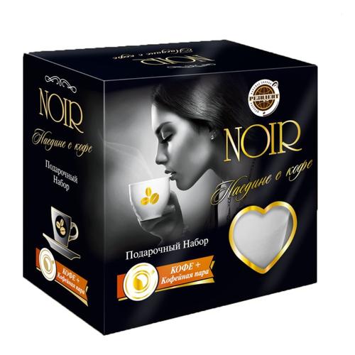 Кофе Резидент NOIR сублимированный Подарочный набор с кофейной парой