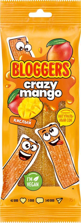 Мармелад жевательный Bloggers Крейзи манго 75 гр., флоу-пак