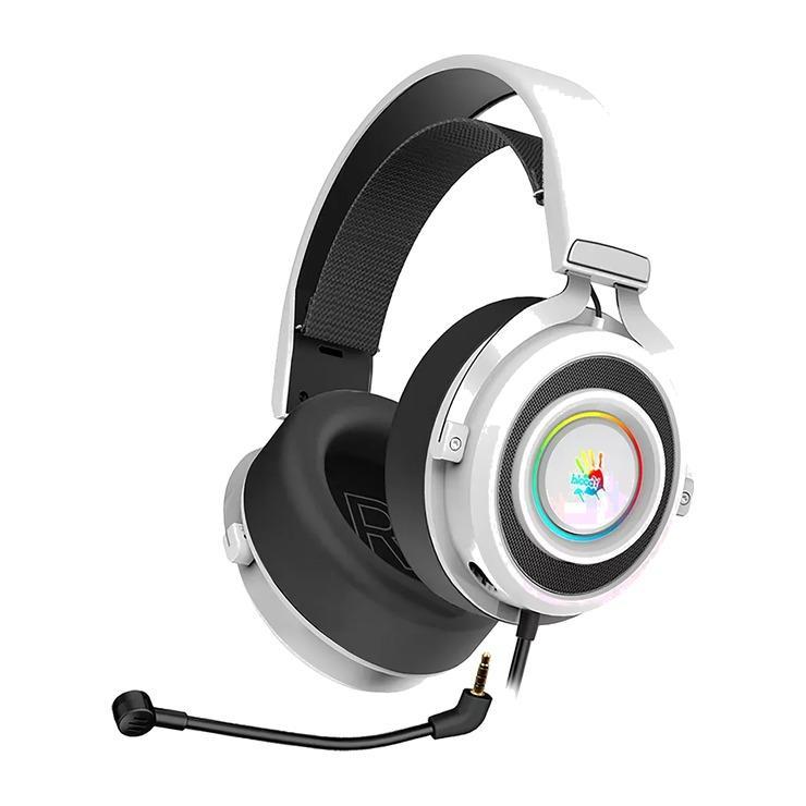 Гарнитура игровая A4TECH Bloody G535, для компьютера, мониторные, проводные, белый / черный [g535 (black+white) usb]