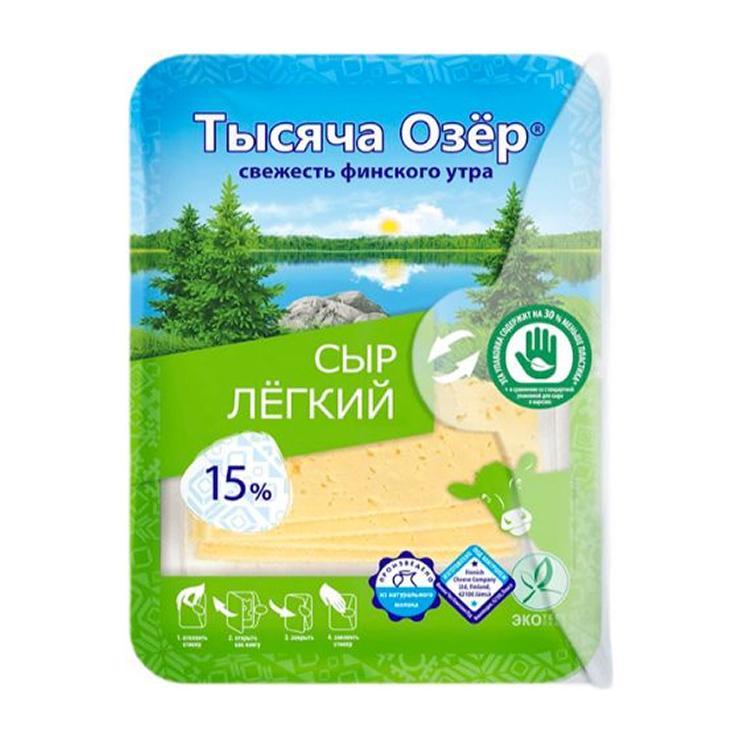 Сыр Тысяча Озёр домашний нарезка 45% 125 гр., вакуум