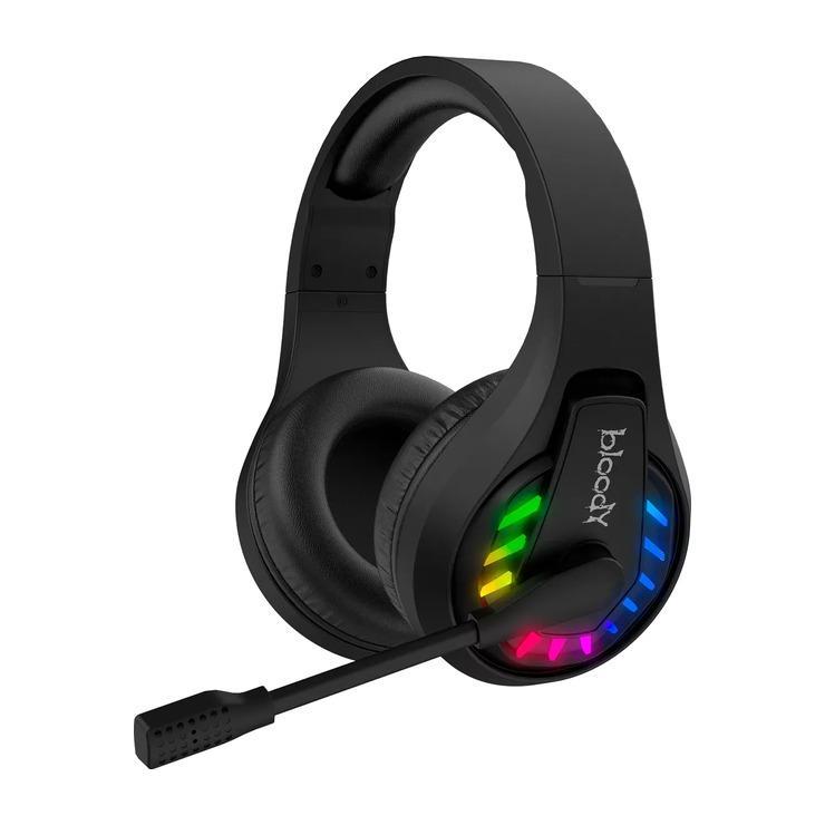 Гарнитура игровая A4TECH Bloody GR230, для компьютера, мониторные, Bluetooth, черный