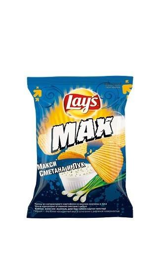 Чипсы Lays MAX сметана и лук 35 гр., флоу-пак