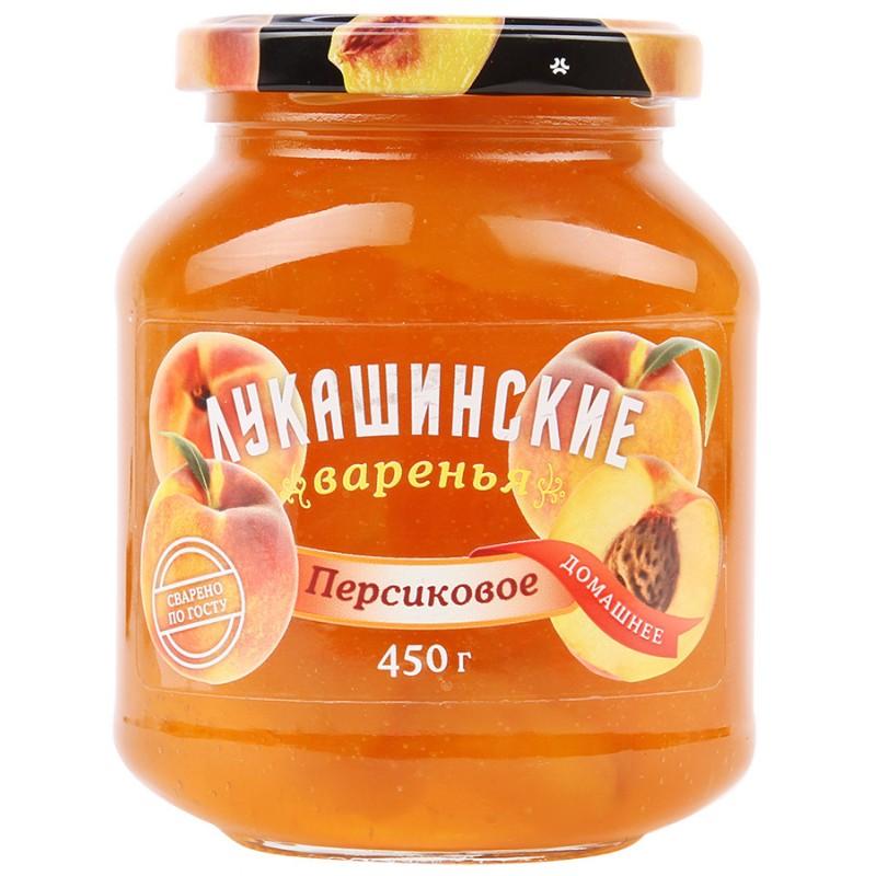 Варенье Лукашинские маринады персиковое домашнее, 450 гр, стекло