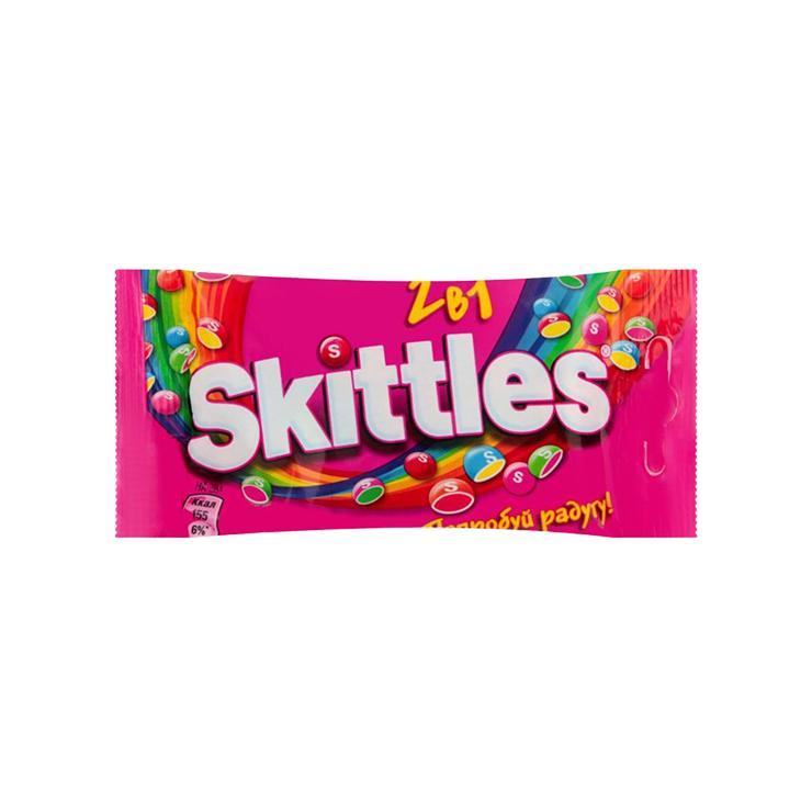 Конфеты жевательные Skittles 2 в 1 38 гр., флоу-пак