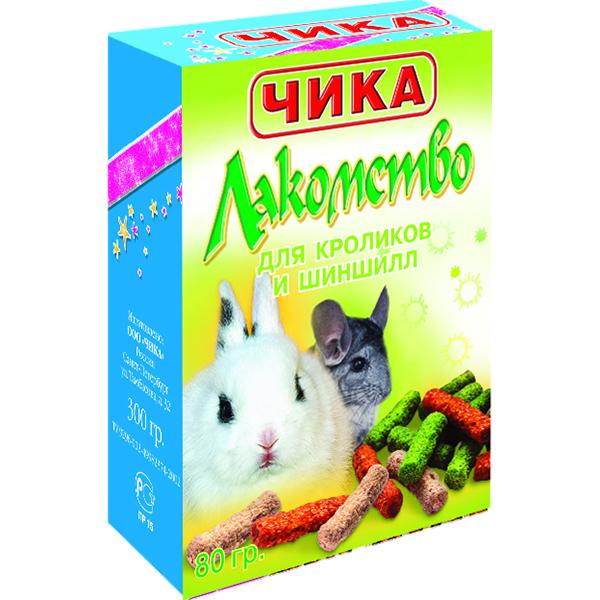 Лакомство для кроликов и шиншилл Чика 80 гр., картон