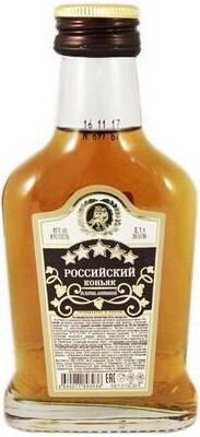 Коньяк Татспиртпром Пятилетний Пять звездочек 40% 100 мл., стекло
