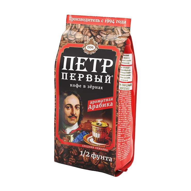 Кофе зерновой Петр Первый Великий 204 гр., дой-пак