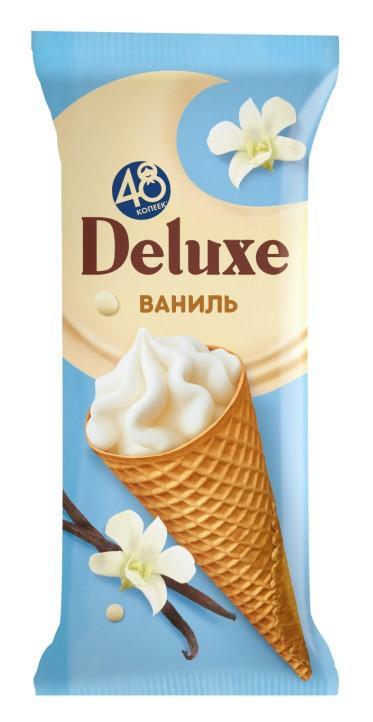 Мороженое рожок 48 копеек deluxe сливочный 100 гр., обертка