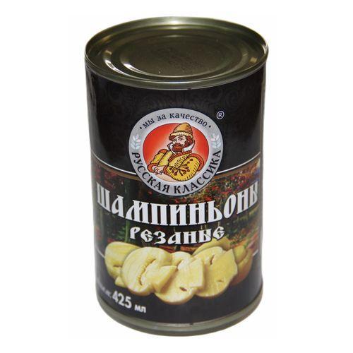 Шампиньоны Русская классика резаные 425 мл., ж/б