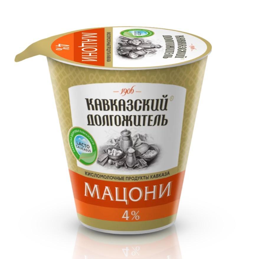 Мацони Кавказский долгожитель 4% 300 мл., ПЭТ