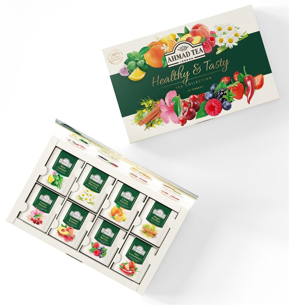 Набор чая Healthy&Tasty ассорти 8 вкусов 40 пак., картон