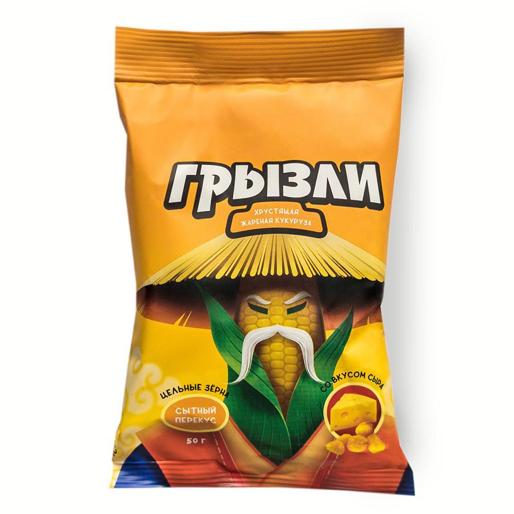 Кукуруза Грызли жареная со вкусом сыра 50 гр., флоу-пак