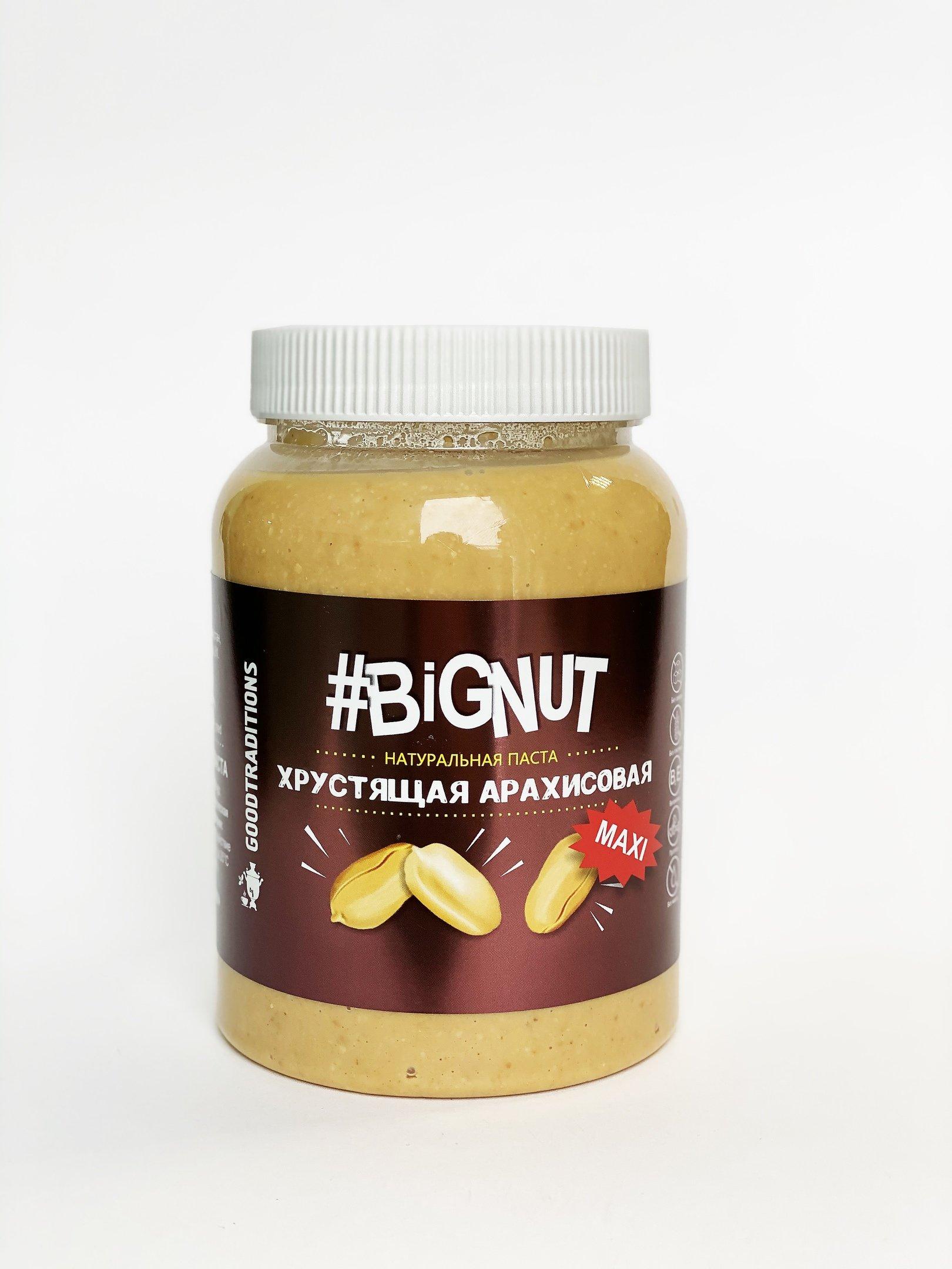 Арахисовая паста GOODTRADITIONS #BIGNUT хрустящая 1 кг., ПЭТ