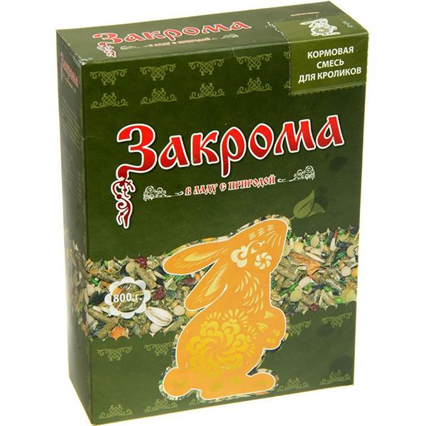 Смесь кормовая Закрома для кроликов 800 гр., картон