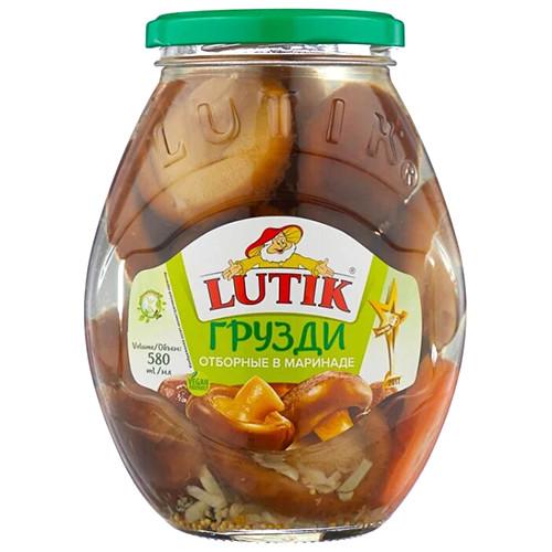 Грибы Lutik отборные в маринаде , 580 мл, стекло
