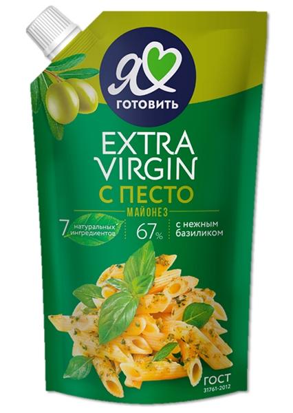 Майонез Я люблю готовить Extra Virgin оливковый c песто 67% 390 мл., дой-пак с дозатором