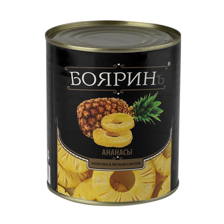 Ананасы Бояринъ кольца в сиропе 580 мл., ж/б