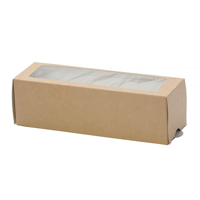 Коробка DoEco 180х110х55мм МВ 12, с окном, для Макарони, коричневая, 300 шт