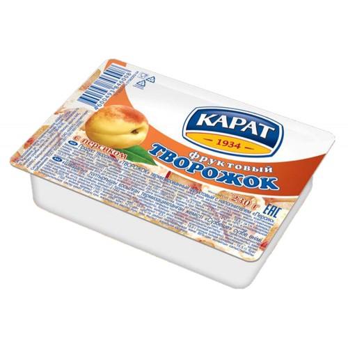 Творожок фруктовый Карат персик 9% 230 гр., пластик