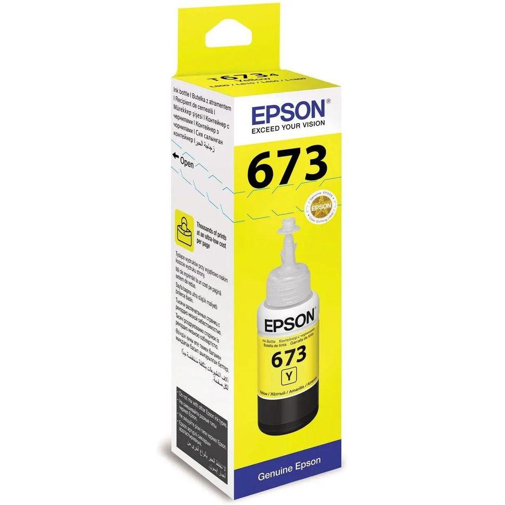 Чернила Epson 673 C13T67344A, для Epson, 70мл, желтый