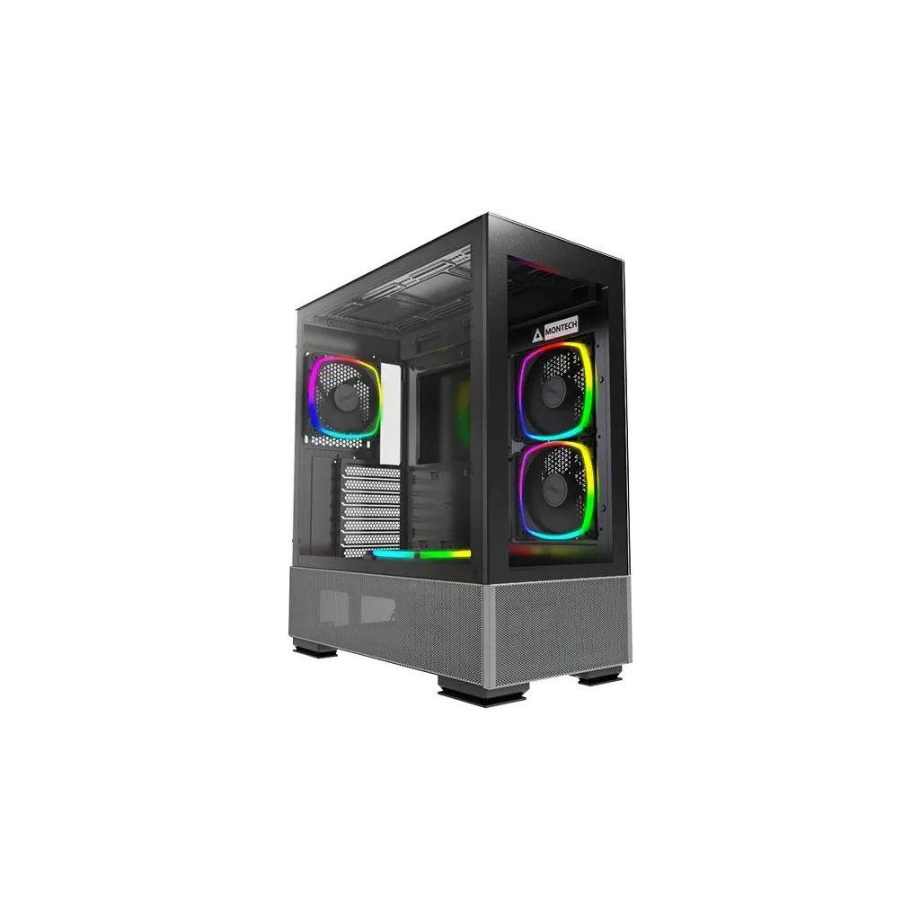 Корпус ATX MONTECH Sky Two, Midi-Tower, без БП, черный [sky two bl]