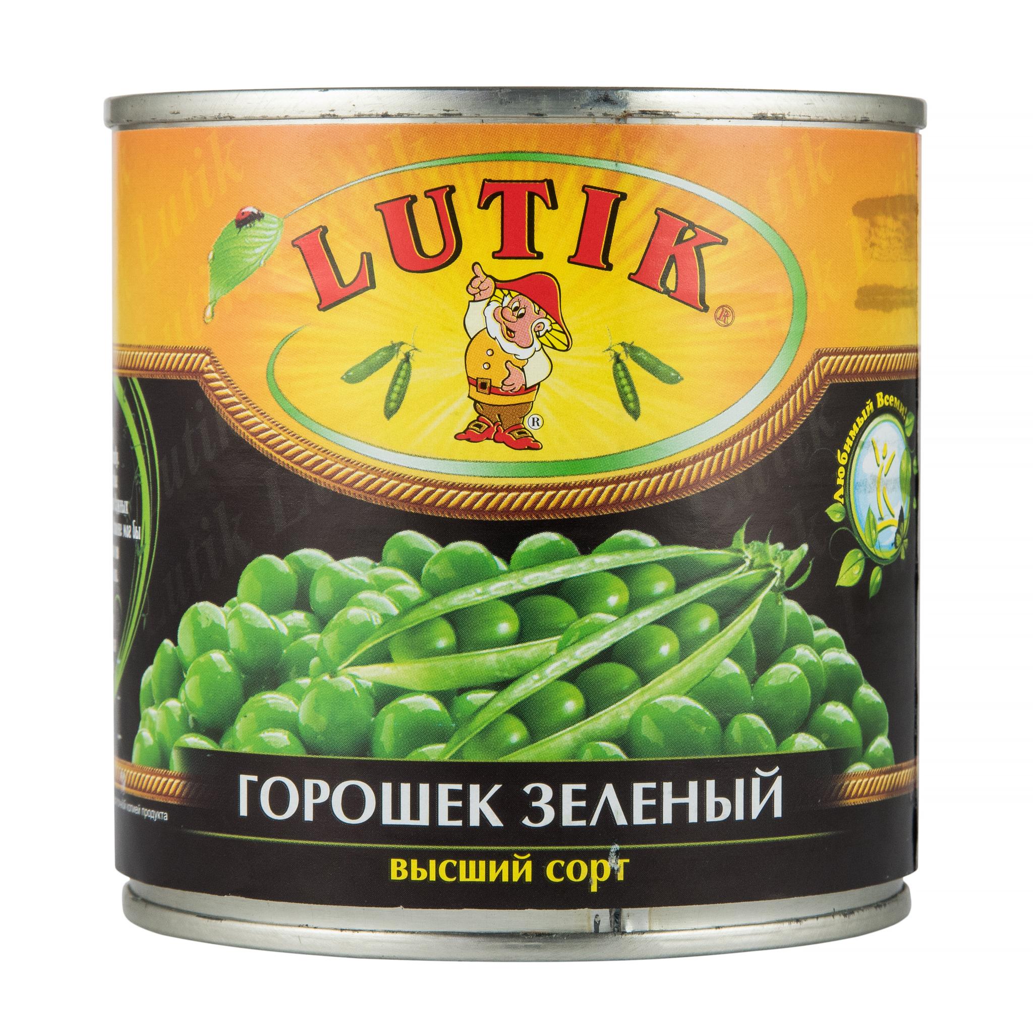 Горошек Lutik зеленый консервированный 425 мл., ж/б