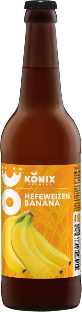 Пивной напиток Konix Hefeweizen BANANA светлое, пастер., нефильтр., 4,5% 500 мл., стекло